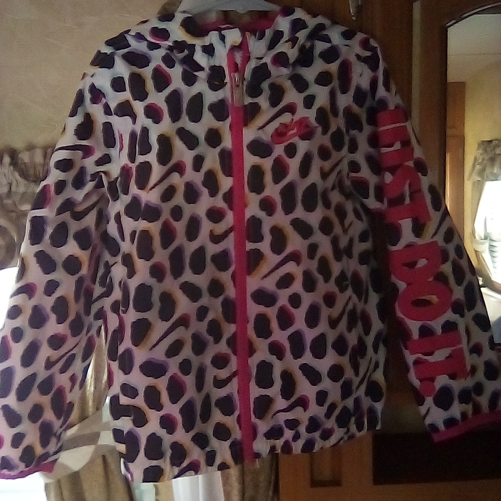 Nike Kids Raincoat - Pink and Black Leopard Print